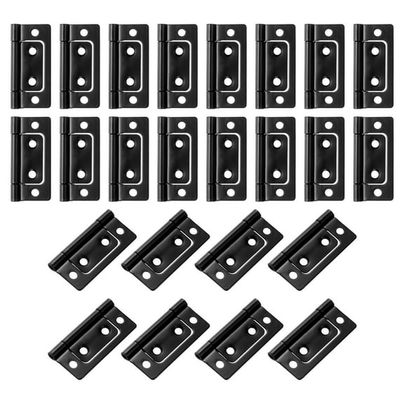 24Pack 2x1 Inch Door Hinges Non-Mortise No-Noise Plating, Dark