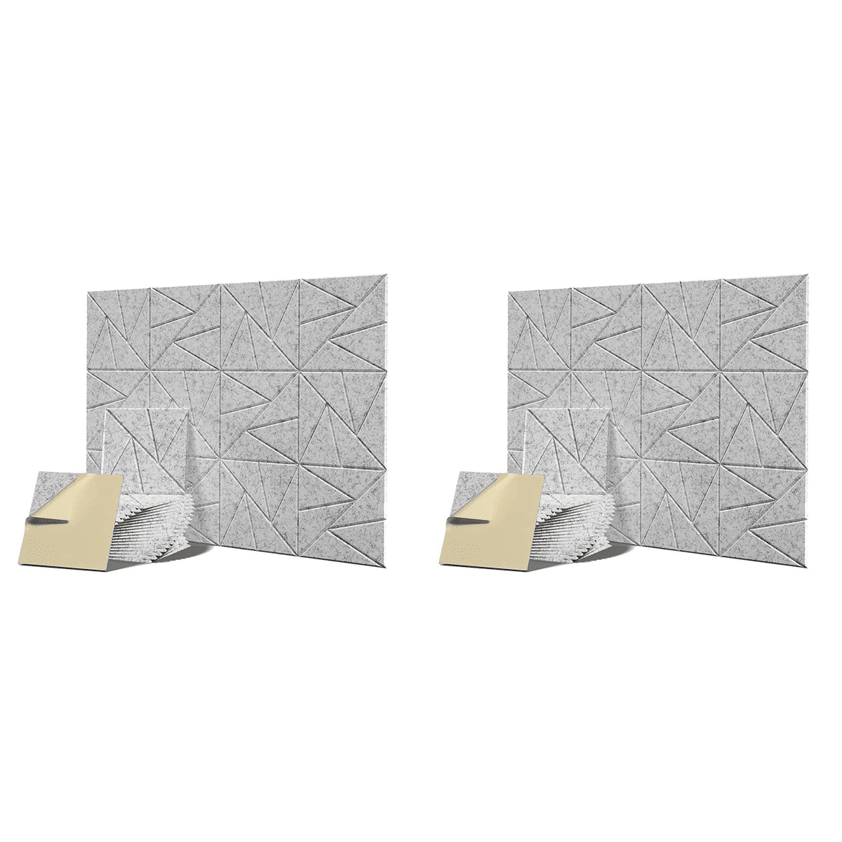 24Pack Acoustic Panels with Self-Adhesive, 12X 12X 0.4Inch Sound Proof Foam Panels,Sound Panels High Density,Silver Grey