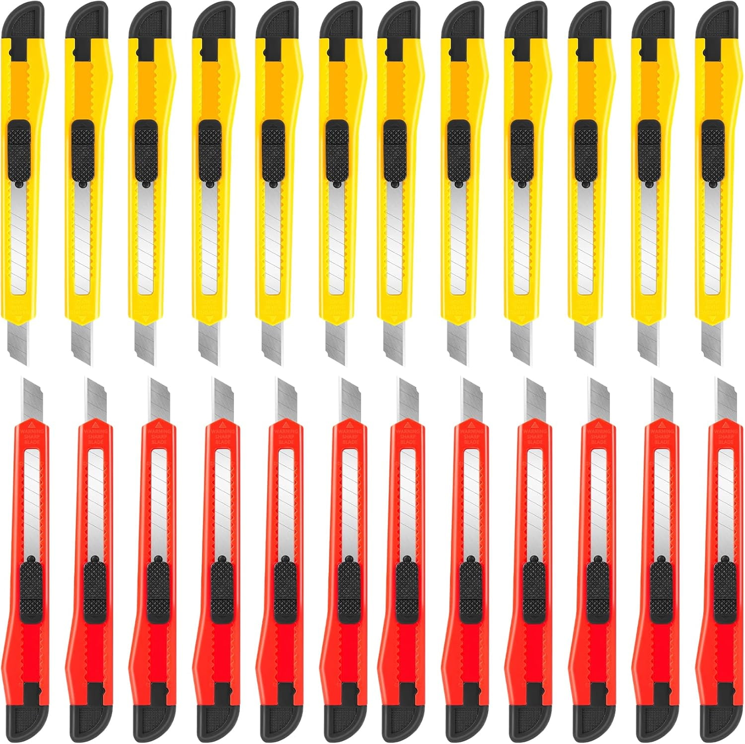 24Pack Box Cutters (9MM Wide Blade Cutter) Utility Knife Box Cutter ...