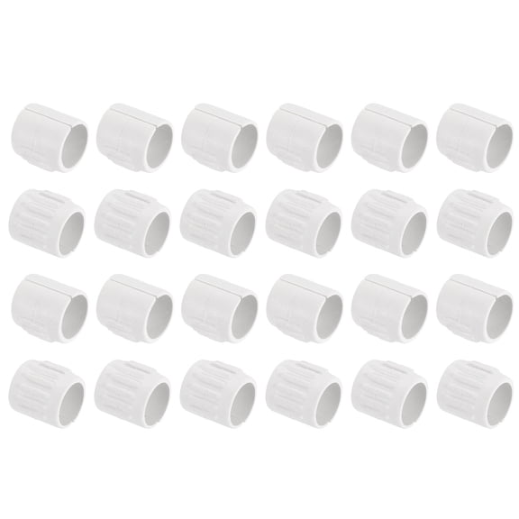 24Pack Chair Leg Caps, 0.75" Dia. Round Base Caps, Plastic Glide Caps for Metal Chair Feet, Anti-Slip Furniture Pads for Hardwood Floor, White