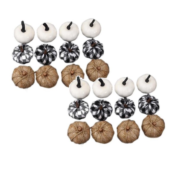 24Pack Fall Festive Mix Pumpkins For Outdoor | Halloween Thanksgiving Display | Durable Simulation For Autumn Desktop Ornament