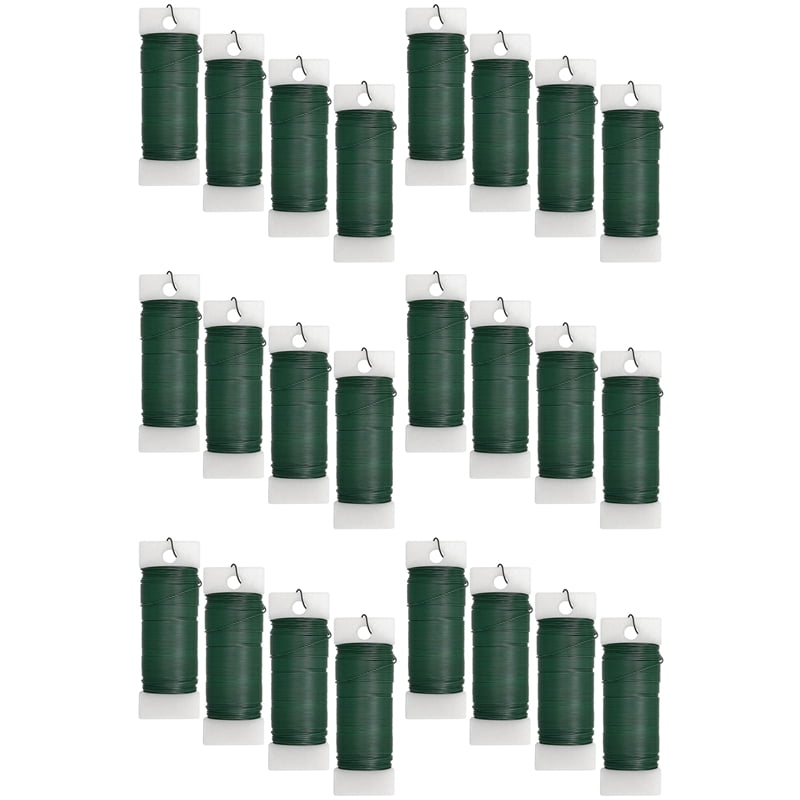 24Pack Floral Wire Flexible Paddle Wire Florist Green Wire for Crafts,Wreaths,Garland and Floral Flower Arrangement