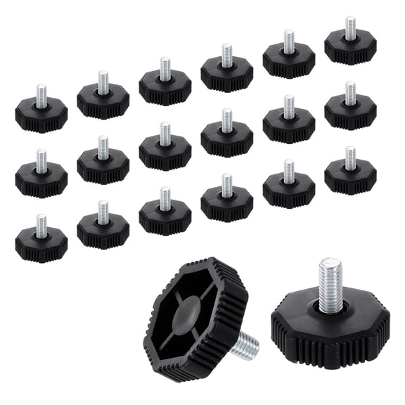 24Pack M8 Thread Furniture Feet Levelers, 40x17 Adjustable Leveling Screw, Black