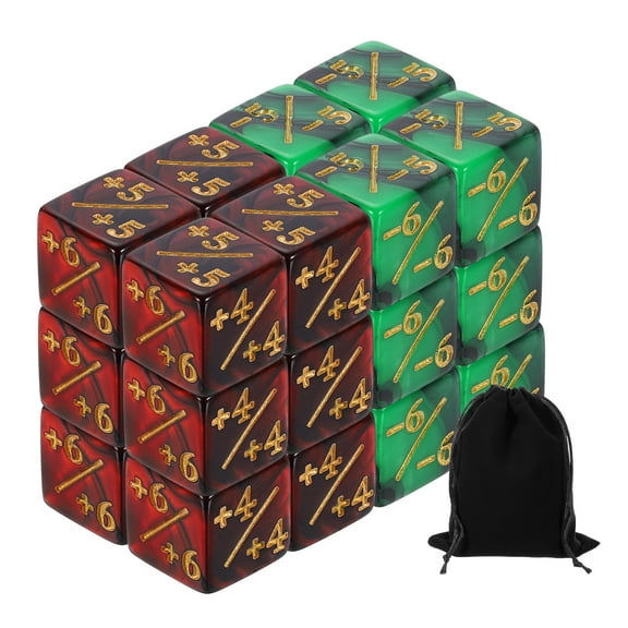 24Pack Magic Dice Counters, Acrylic D6 Life Counter Token Dice Set, 2 Styles