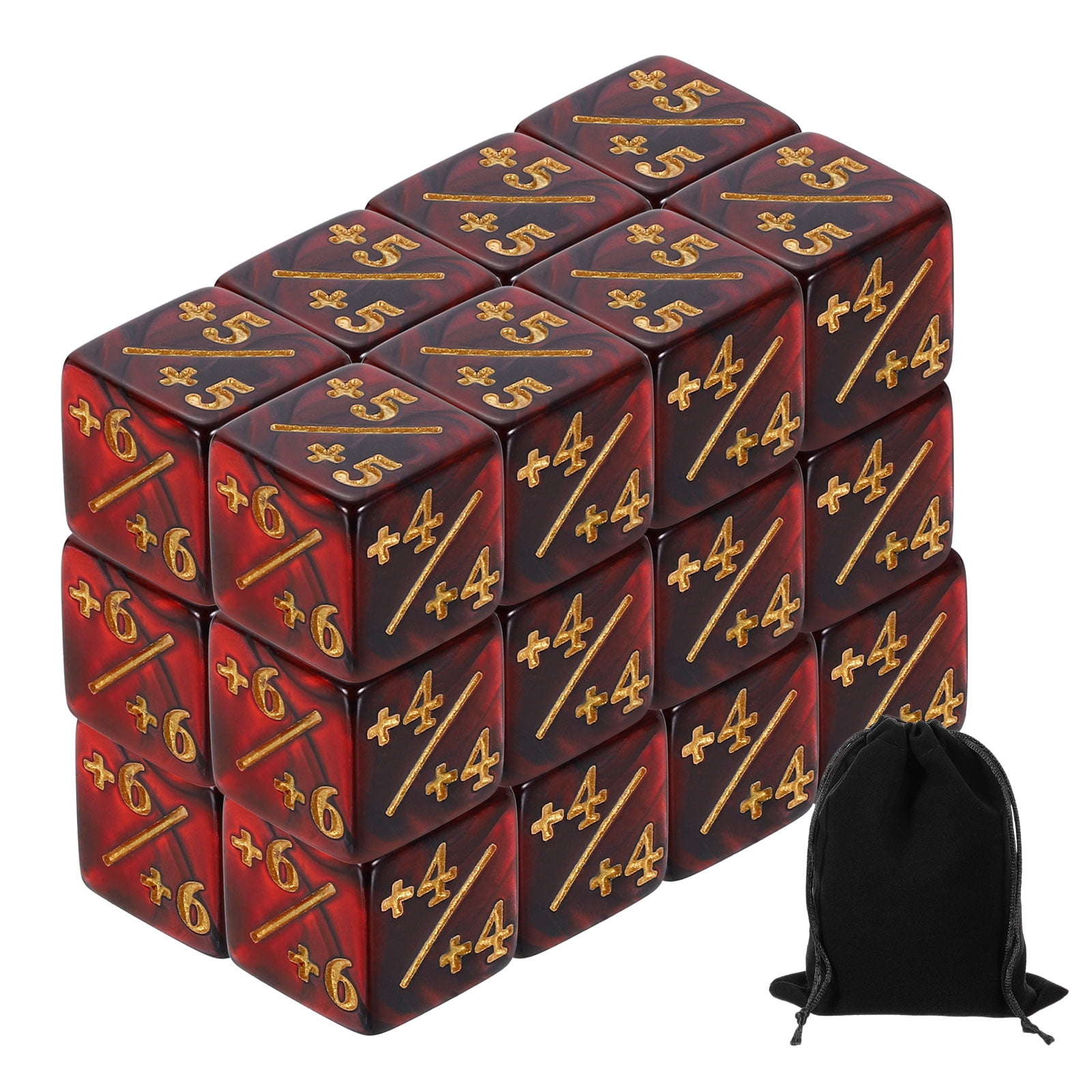 24Pack Magic Dice Counters, Acrylic D6 Life Counter Token Dice Set, Red ...