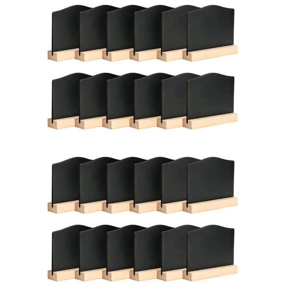 24Pack Mini Chalkboard Signs, Kitchen Notes Chalk Boards with Stands 10X7.2cm Small Blackboard Message Tabletop Board