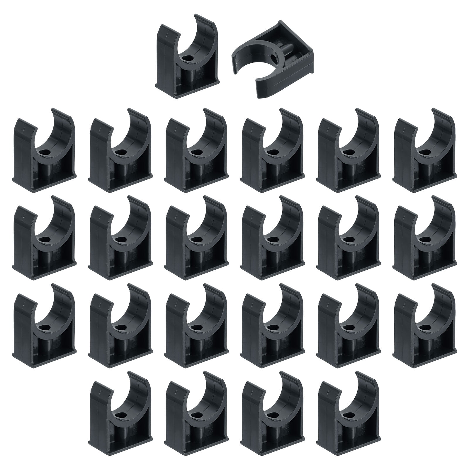 24Pack Water Pipe Clamps Clips, U-Shaped Holder Buckles for 32mm OD, Black