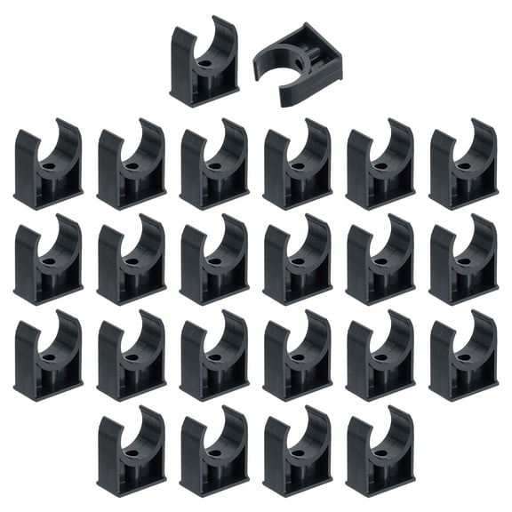 24Pack Water Pipe Clamps Clips, U-Shaped Holder Buckles for 32mm OD, Black