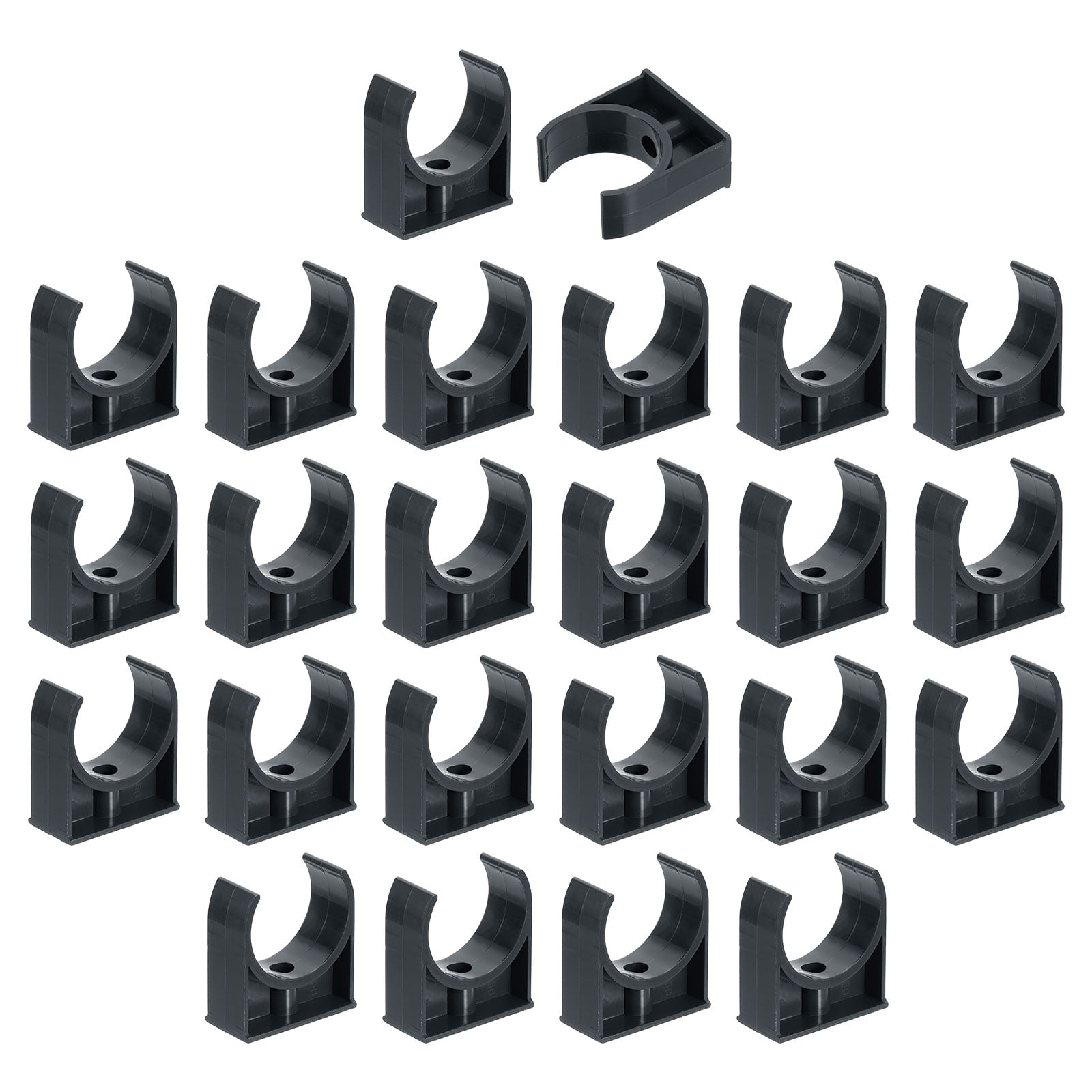 24Pack Water Pipe Clamps Clips, U-Shaped Holder Buckles for 50mm OD, Black