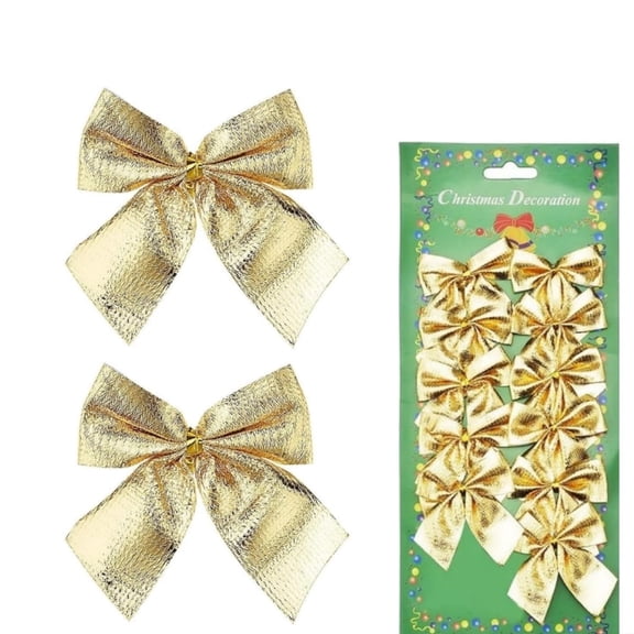 24Pack Mini Gold Bows,Cute Velvet Bows,Ribbons Glitter Bow for Christmas Tree,Christmas Bows Ornaments,Mini Festival Bowknot,Wreaths Garland Gift Wrapping Supplies