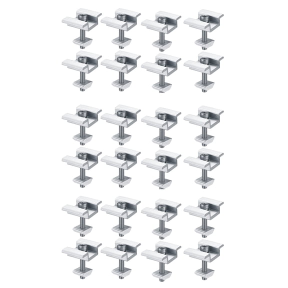 24Pack Solar Panel Mounting Brackets, Solar Panel End Clamps, Centre Clamps, for PV Solar Panel Solar Module 30mm