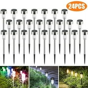 BLITZWILL Solar Lights Outdoor, 24Pack LED Waterproof Pathway Lights for Garden, Landscape, Path, Yard, Patio, RGB