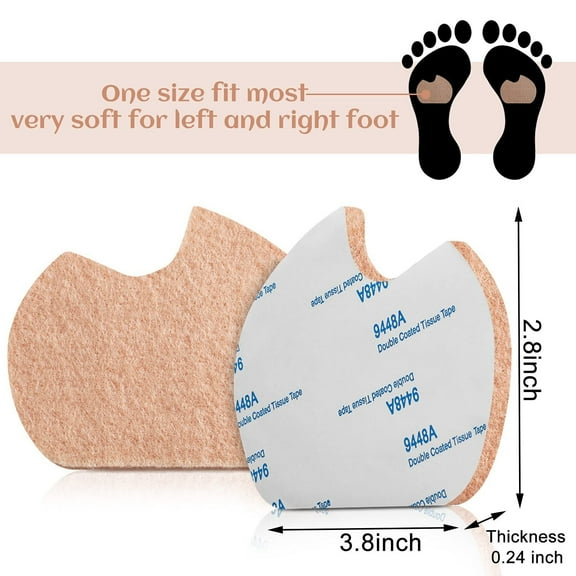 24Pairs Foot Pads for Dancer Sesamoiditis Pads for Ball of feet Pain Felt Fore