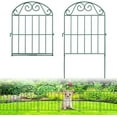 thumbnail image 1 of 24Panels Collapsible Garden Fence Animal Barrier, 26 Ft(L) x 24 in(H) Green Rustproof Metal Wire Panel Border for Dogs Rabbits, Flower Edging for Landscape Patio Yard Outdoor Decor, Arched, 1 of 7