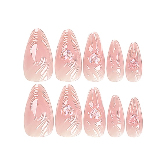 24Pc Aurora Press On Nails Easy Wear Not Fall Off Fit Well