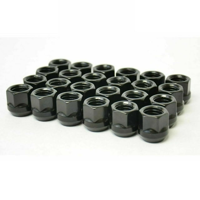 24Pc Black M14x2 Acorn Open End Lug Nut 3/4" Fit Ford F150/Navigator/Expedition