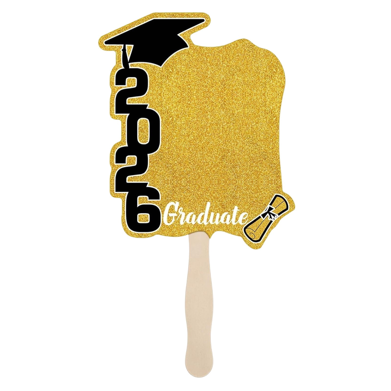 Graduation Handle 24Pc Class of 2026 Graduation Fans with Handles,Double Sided DIY ...