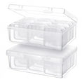 thumbnail image 1 of 24Pc Small Bead Organizer Plastic Storage Containers Clear Case Craft with 2Pc Hinged Lid Cases, 1 of 6