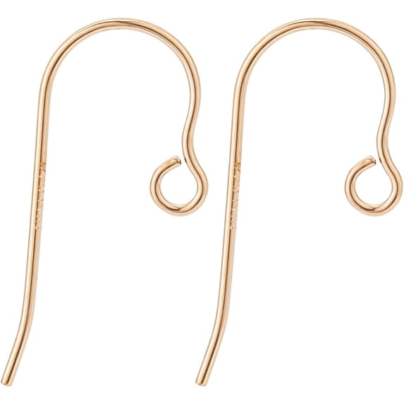 24Pcs 0.6inch 1/20 14K Gold Filled Earring Hooks with Loop Dangle Earring Findings for DIY Earring Making GoldenDIY