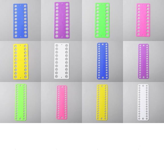 24Pcs 12 Style Plastic Stitch Thread Plate Embroidery Floss Organizer Sewing Accessories Board Mixed Color 19.4~25x7.5~7.9x0.16~0.17cm