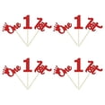 24Pcs 1st Birthday Cupcake .. Toppers Glitter First Birthday .. One