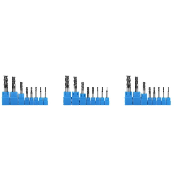 24Pcs 2-12mm Carbide End Mill 4 End Mill Set Milling Cutter Tool Kit CNC Carbide Milling Cutter Spiral Bits