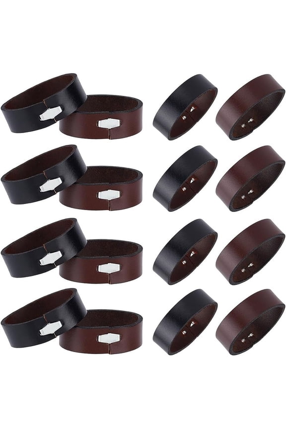 24Pcs 2 Colors Belt Leather Loop Keepers 1.2inch Loops Leather Keeper Ring End Strap Cowhide Retainer Tool Belt Replacement Fit