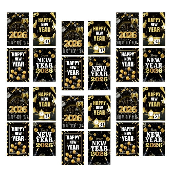 24Pcs 2026 Happy New Year Bottle Sticker For Champagne Wine Festival Celebration