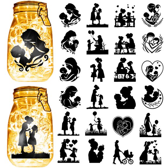 24Pcs 24 Styles PVC Self Adhesive Stickers Waterproof Embossed Decals for DIY Scrapbooking Card Making Human 100x90mm 1pc/style