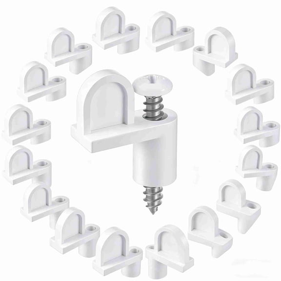 24Pcs 3/8 in Nylon Window Screen Clip with Screws, Offset Window Screen Clips for Fasten Screens Windproof Door Storms Panel Retainer Clip, White