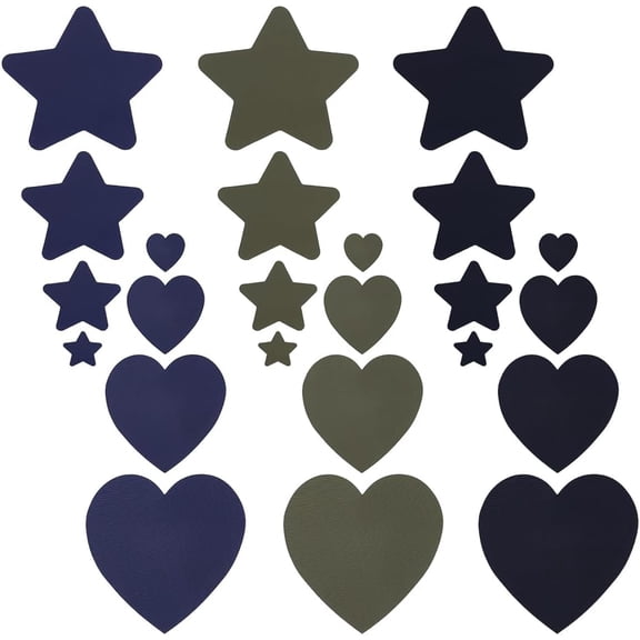 24Pcs 3 Color Down Jacket Repair Patches Stars Nylon Self Adhesive Patches Heart Waterproof Tape Patch Tear-Resistant Rip-Stop Nylon Patch for Jackets Hiking Bags Coats Clothing Gold