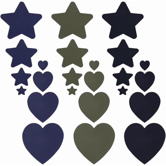 24Pcs 3 Color Down Jacket Repair Patches Stars Nylon Self Adhesive Patches Heart Waterproof Tape Patch Tear-Resistant Rip-Stop Nylon Patch for Jackets Hiking Bags Coats Clothing Gold