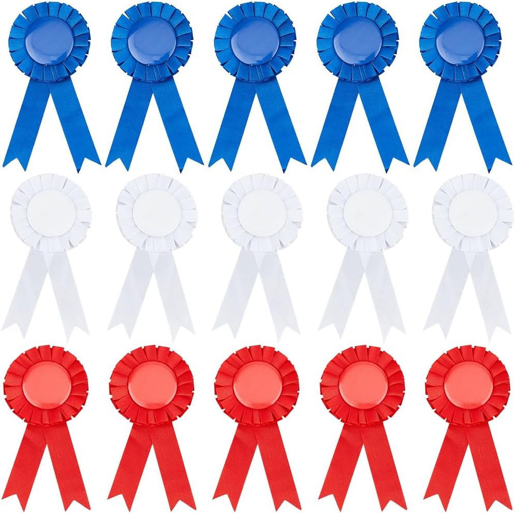 24Pcs 3 Colors Blank Award Ribbon Button Pin Brooch Winner Victory ...