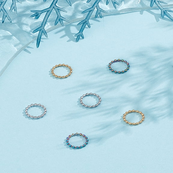 24Pcs 3 Colors Brass Soldered Closed Jump Rings Twisted Round Cut Textured Mixed Color 6x1mm 18 Gauge Inner Diameter: 3.5mm