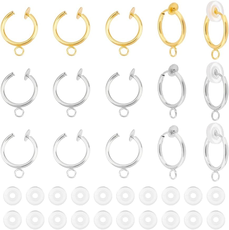 24Pcs 3 Colors Clipon Earring Converters NonPierced Earring