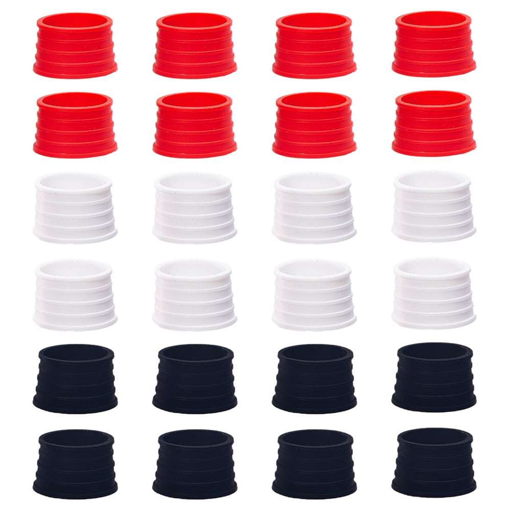 Rubber Fror Racket 24Pcs 3 Colors Tennis Racket Handle Elastic Rubber Ring Racket Grip ...