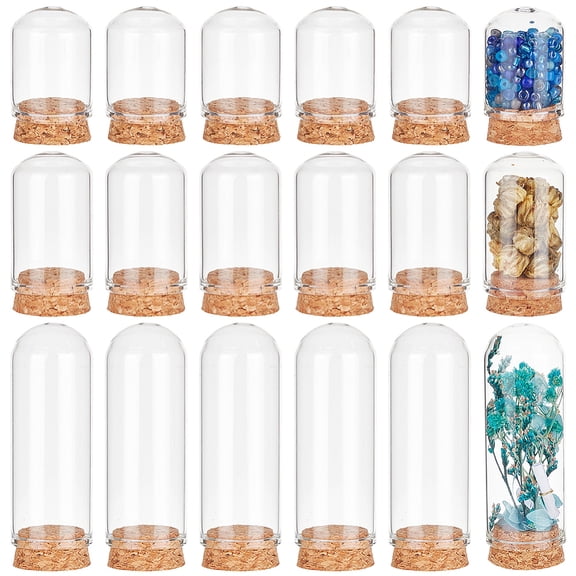 24Pcs 3 Size Small Glass Display Dome Cloche Glass Display Dome with Cork Base Cloche Bell Jar Dome for House Container Party Favor Decoration
