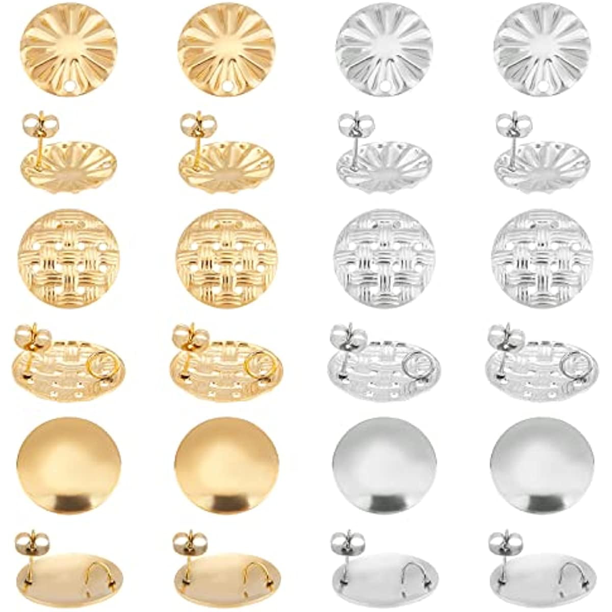 ZUARFY 12 Pieces Earring Backs Silicone Flat Earring Backs for Studs Post  Clear Silver 