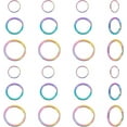 thumbnail image 1 of 24Pcs 3 Styles 304 Stainless Steel Split Key Rings Keychain Clasp Findings Rainbow Color 14~25x1~2mm 8pcs/style, 1 of 9