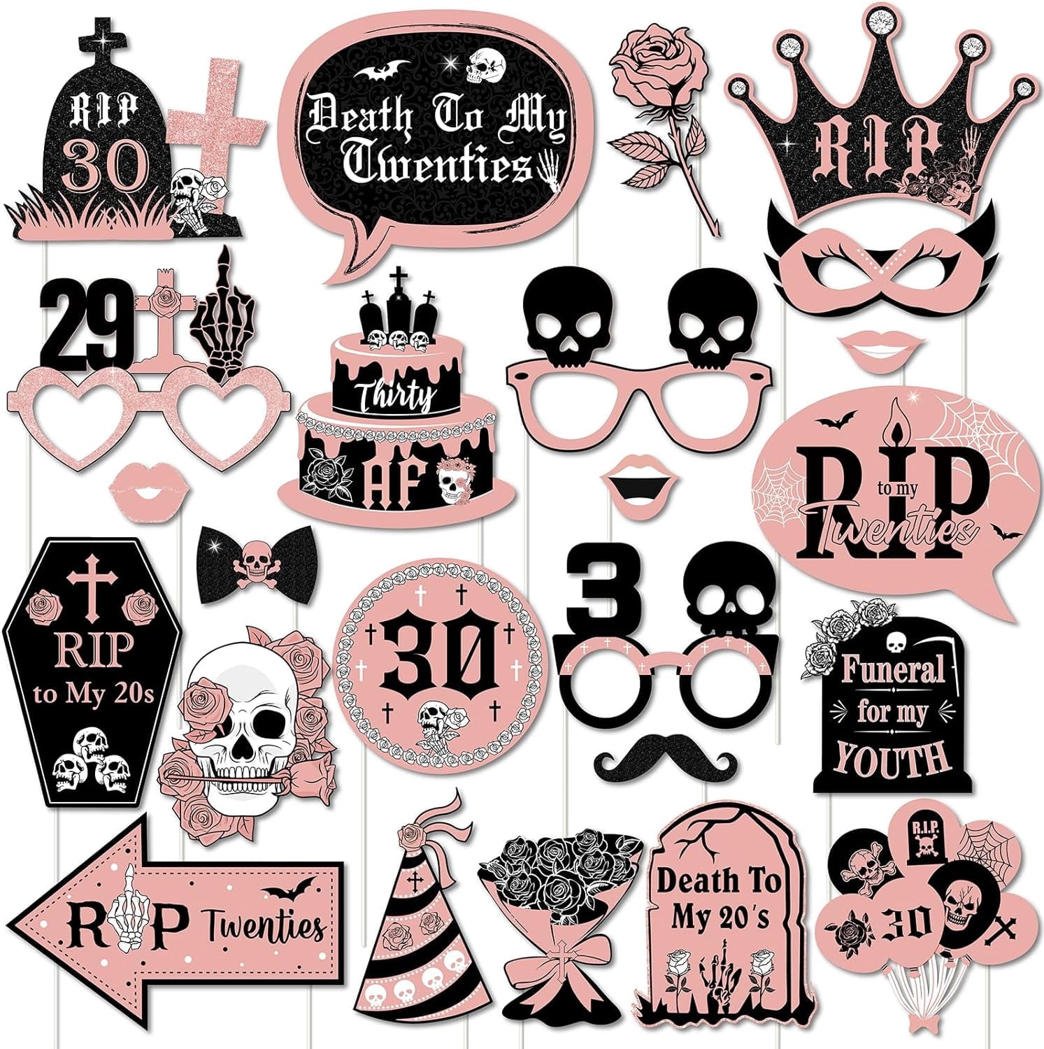 30. Geburtstag Banner 'Death To My Twenties' – 9,8x1,6 Ft, Gold, Für Foto-Backdrop