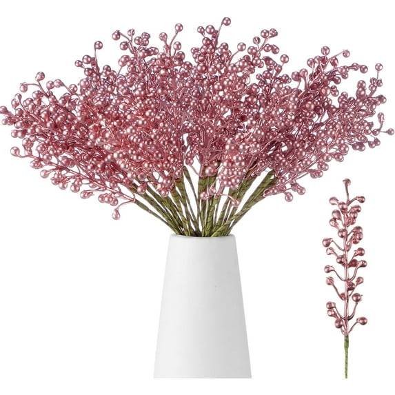 24Pcs/36Pcs Christmas Berry Stems 14 Inch Artificial Berry Picks Xmas Holly Berry Stem Branches for Christmas Tree Ornament Wreath Vase Floral Home DIY Crafts Holiday Decorations