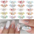 24Pcs 3D Butterfly Nail Charms Crystals Diamonds Rhinestones Metal Gold