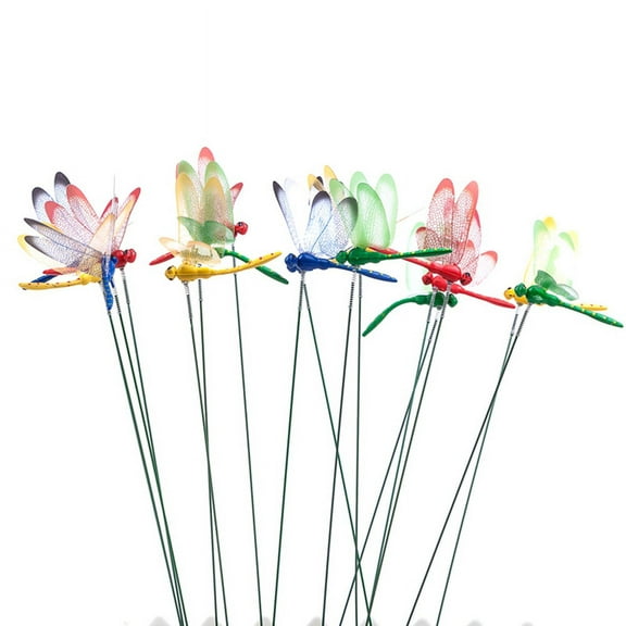 24Pcs 3D Dragonfly Garden Decor Dragon Fly Stakes Dragonflies Ornaments Patio Decoration