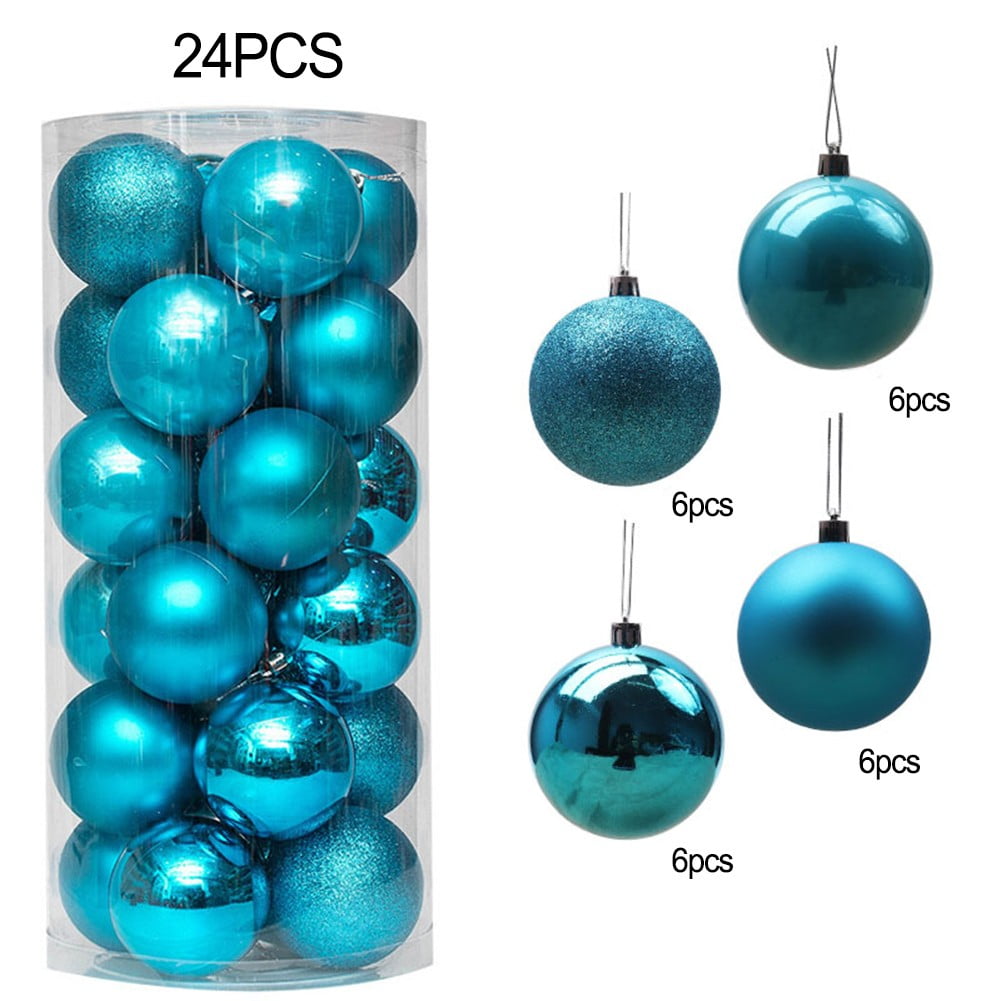 24Pcs 3cm Christmas Tree Baubles Shatterproof Plastic Xmas Tree