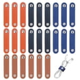 thumbnail image 1 of 24Pcs 4 Colors PU Leather Data Cables Storage Bands Cable Ties with Metal Button Flat Mixed Color 79.5x18x5.5mm 6pcs/color Diy, 1 of 6