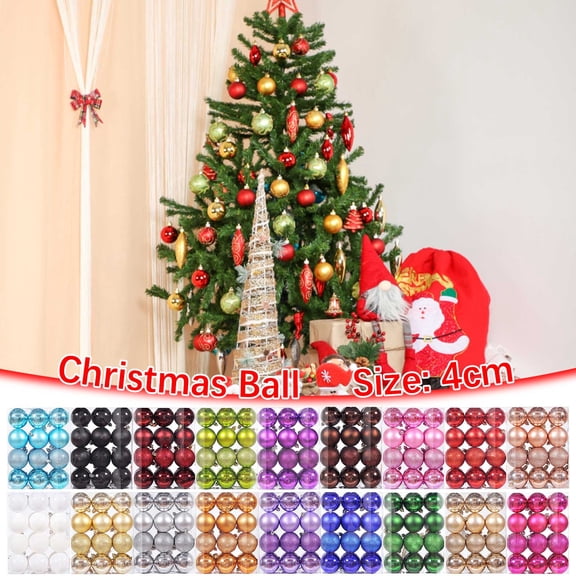 24Pcs 4cm/1.57in Christmas Balls Ornaments Shatterproof Ornaments Hanging Balls for Xmas Trees, Wedding, Party Decorations