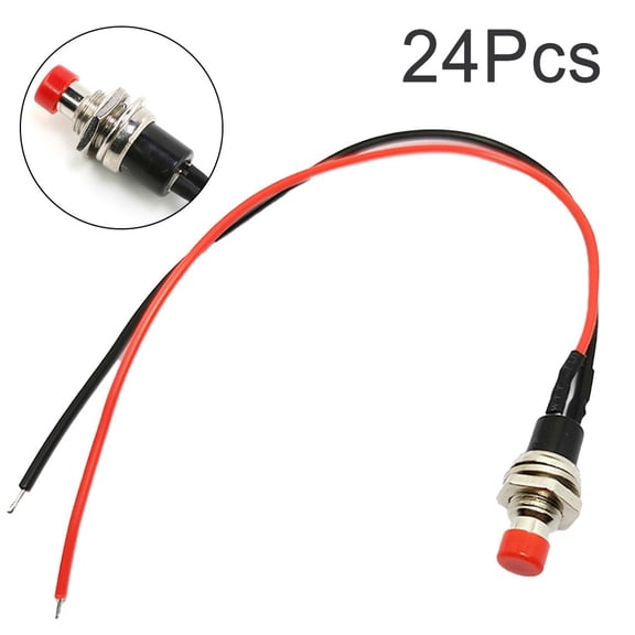 24Pcs 7Mm Momentary Pushbutton Switch Press The Reset Switch On Off Push Button Fangkenuo