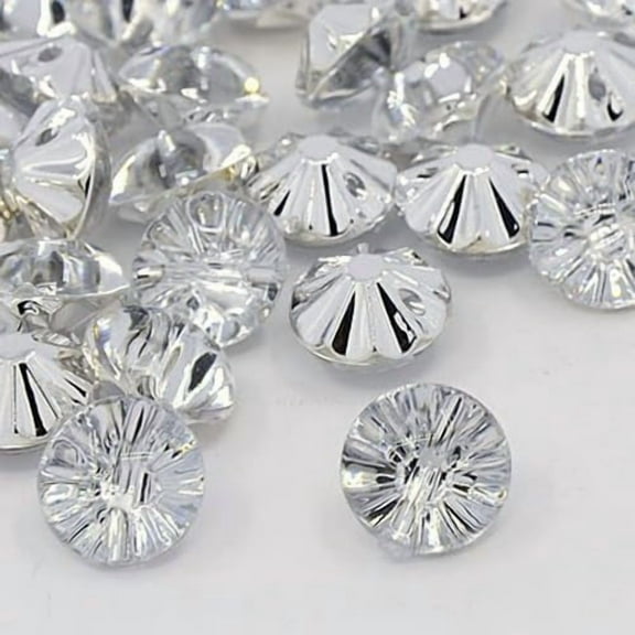 24Pcs Acrylic Buttons 1-Hole Faceted Rivoli Crystal 13x8mm Hole 1mm