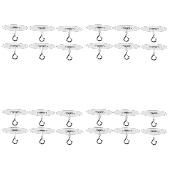 24Pcs Adhesive Ceiling Hooks for Popcorn Concrete Textured Ceiling Wall , No Drilling Self Adhesive Ceiling Hooks
