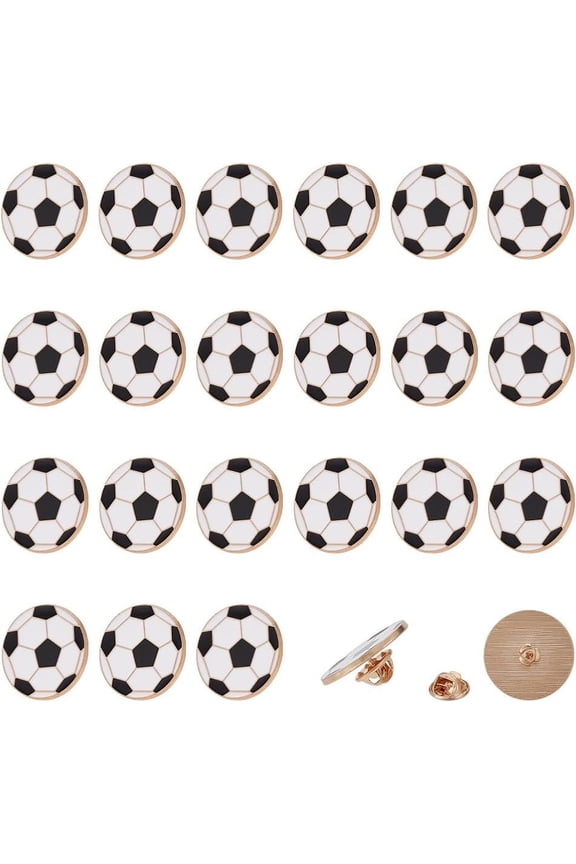 24Pcs Alloy Brooches Enamel Pins for Backpack Cloth Football 25x2mm DIY